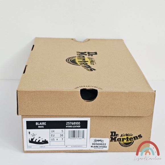 New! Dr. Martens Blaire White Leather Strap Sandals EU 38 - Picture 16 of 16